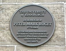 Peter Mark Roget plaque, Edinburgh University