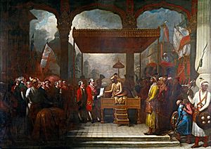 Shah 'Alam conveying the grant of the Diwani to Lord Clive