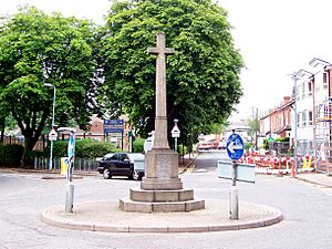 The Stone Cross war memorial, near the A4040