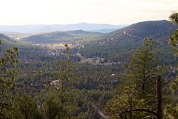View of Strawberry from atop Strawberry Mountain, 2011