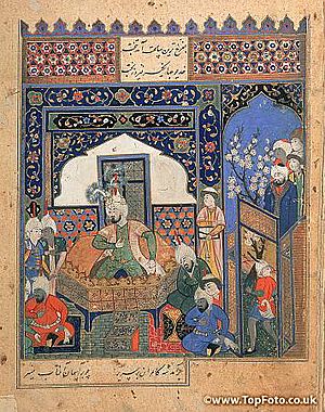 Timur enthroned at Balkh, Afghanistan