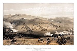 William Simpson - Charge of the light cavalry brigade, 25th Oct. 1854, under Major General the Earl of Cardigan