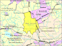 Census Bureau map of Bedminster Township, New Jersey