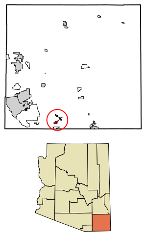 Location of Bisbee in Cochise County, Arizona