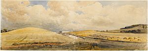 De Wint, Peter, Cornfields near Tring Station, Hertfordshire, 1847