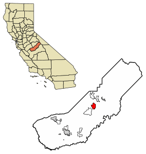 Location of Coarsegold in Madera County, California.