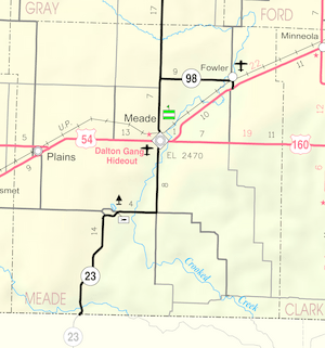 Map of Meade Co, Ks, USA