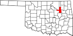 State map highlighting Tulsa County