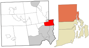 Location within Providence County and the state of Rhode Island