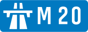 M20 motorway shield