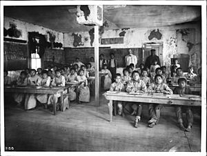 Walapai Indian school at Kingman, Arizona, ca.1900 (CHS-3188)