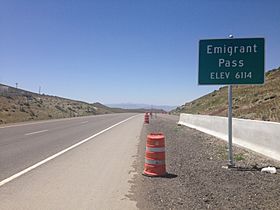 2014-05-31 12 32 31 Sign for Emigrant Pass, Nevada on westbound Interstate 80.JPG