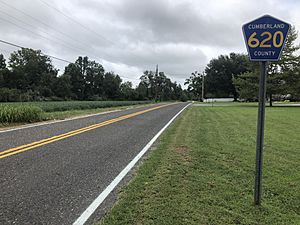 2018-09-10 13 18 07 View north along Cumberland County Route 620 (Springtown Road) at Teaburner Road in Greenwich Township, Cumberland County, New Jersey
