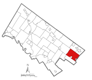 Location of Abington Township in Montgomery County