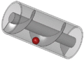 Archimedes-screw one-screw-threads with-ball 3D-view animated smal back
