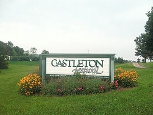 Castleton Festival grounds - sign