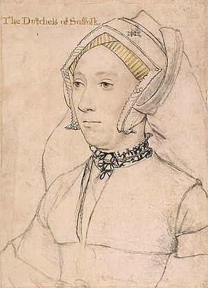 Katherine Willoughby, drawing by Hans Holbein the Younger