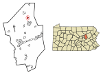 Location of Benton in Columbia County, Pennsylvania.
