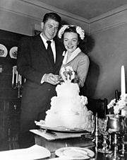 Newlyweds Ronald Reagan and Nancy Reagan 1952