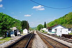 View along the railroad tracks in Oakvale