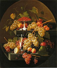 Severin Roesen - Fruit and Wine Glass