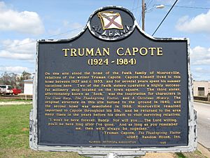 Truman Capote Historical Marker in Monroeville, Alabama