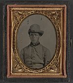 Unidentified soldier in Confederate uniform and Hardee hat LCCN2013645713