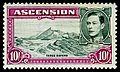 Ascension 1944 10sh red violet Three Sisters