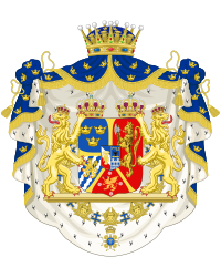Blason du Prince Oscar (II) de Suede a partir de 1844.svg