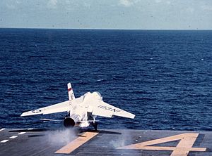 F-8E Crusader of VF-51 is launched from USS Ticonderoga (CVA-14) in July 1965