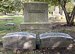 Graves of Anne M. Washburne (1856–1939) and Hempstead Washburne (1851–1918) at Graceland Cemetery, Chicago