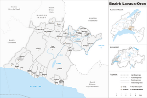 Karte Bezirk Lavaux-Oron 2008