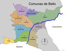 Map of Communes in Bello
