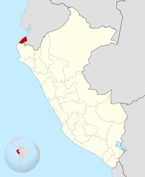 Location of the Tumbes Region in Peru