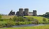 Rhuddlan Castle from the west.