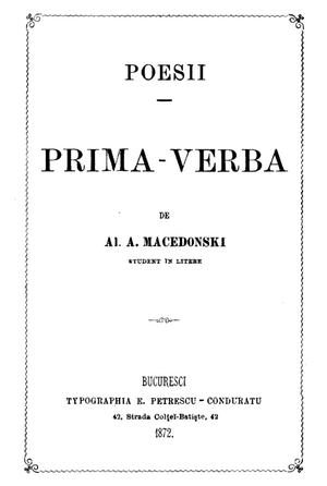 Alexandru Macedonski - prima pagina - Prima verba