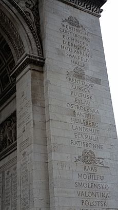 Battle of Ostralenka commemorated on the Arc de Triomphe