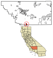 Location of Lebec in Kern County, California