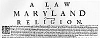 Large Broadside on the Maryland Toleration Act