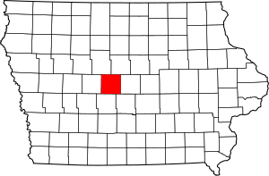 Map of Iowa highlighting Boone County