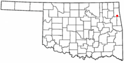Location of Kansas, Oklahoma