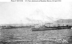 U.S. Navy Destroyers at Mazatlan, Mexico, April 26, 1914