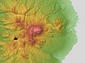 Unzen Volacno Relief Map, SRTM-1