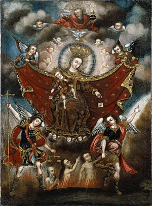 Brooklyn Museum - Virgin of Carmel Saving Souls in Purgatory - Circle of Diego Quispe Tito - overall