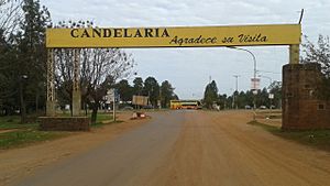 Cartel Candelaria (Provincia de Misiones, Argentina) Salida a Ruta Nacional 12.jpg