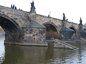 Charles Bridge arches from the Vltava River 2