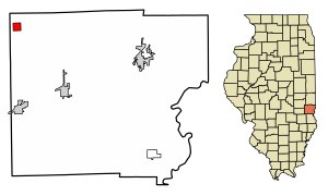 Location of Westfield in Clark County, Illinois.