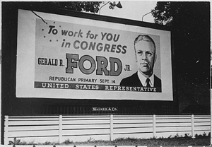 Gerald Ford primary campaign for Congress billboard