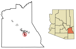Location of Cactus Flats in Graham County, Arizona.