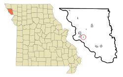 Location of Fortescue, Missouri